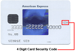 4 digit Card Security Code